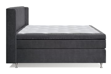 Joluma Komplett Sängpaket – Kontinentalsäng 160x200 cm i Tyg med Sänggavel + Bäddmadrass med Fasthetsgrad Fast - Mörkgrå - Möbler - Sovrum - Sängar - Komplett Sängpaket