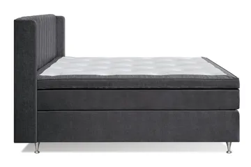 Joluma Komplett Sängpaket – Kontinentalsäng 160x200 cm i Tyg med Sänggavel + Bäddmadrass med Fasthetsgrad Fast/Medium - Mörkgrå - Möbler - Sovrum - Sängar - Komplett Sängpaket