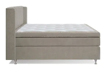 Joluma Komplett Sängpaket – Kontinentalsäng 180x200 cm i Tyg med Sänggavel + Bäddmadrass med Fasthetsgrad Medium - Beige - Möbler - Sovrum - Sängar - Komplett Sängpaket