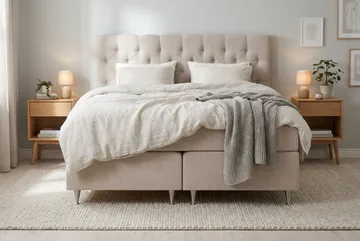 Joluma Sängpaket Fast 160x200 cm - Beige / Ljus - Möbler - Sovrum - Sängar - Komplett Sängpaket