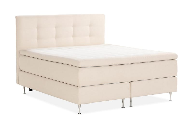 KALASHI Sängpaket Boucle 180x200 Knappad gavel + Madrasskydd - Beige - Möbler - Sovrum - Sängar - Komplett Sängpaket