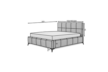 Kamble Sängram med Förvaring 160x200 cm - Grå - Möbler - Sovrum - Sängar - Sängar med förvaring