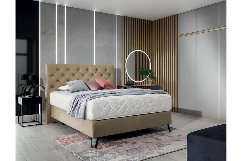 Katsumi Sängpaket Ramsäng 140x200 cm - Beige - Möbler - Sovrum - Sängar - Komplett Sängpaket