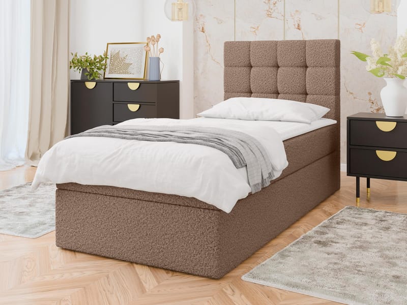 Kleiv Kontinentalsäng med förvaring 100x200 cm - brun - Möbler - Sovrum - Sängar - Kontinentalsängar