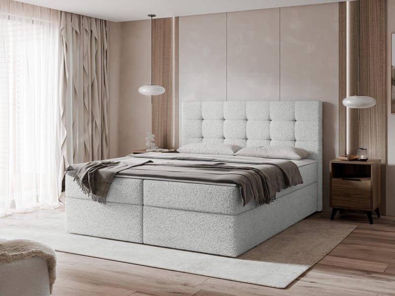 Kleiv Kontinentalsäng med förvaring 140x200 cm - grå - Möbler - Sovrum - Sängar - Kontinentalsängar