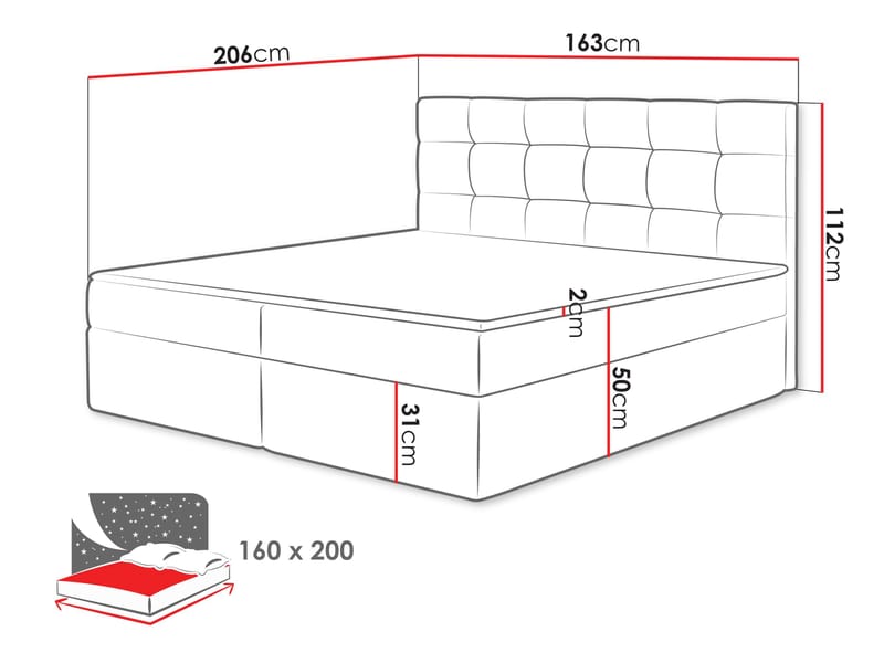 Kleiv Kontinentalsäng med förvaring 160x200 cm - brun - Möbler - Sovrum - Sängar - Kontinentalsängar