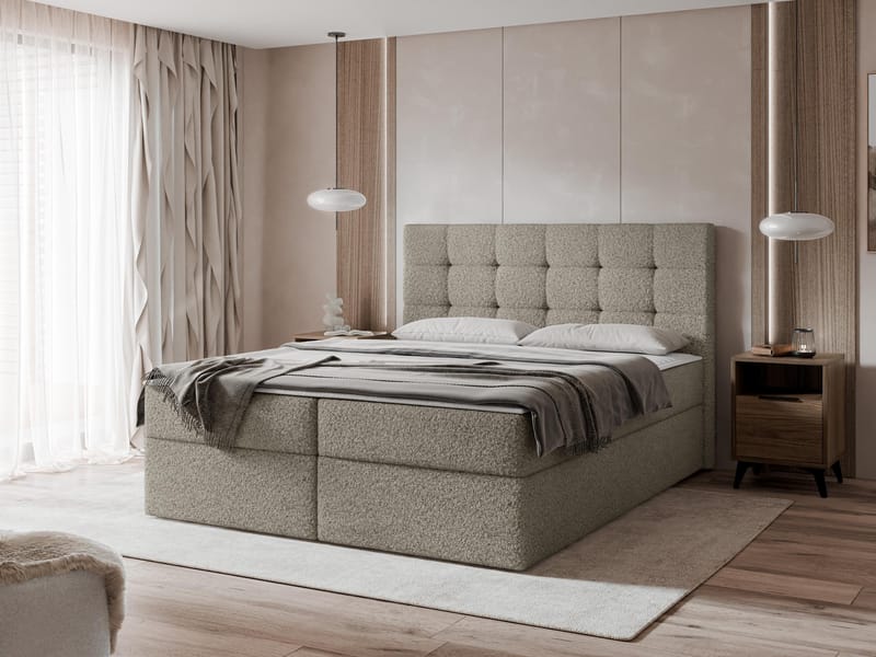 Kleiv Kontinentalsäng med förvaring 160x200 cm - grå - Möbler - Sovrum - Sängar - Kontinentalsängar