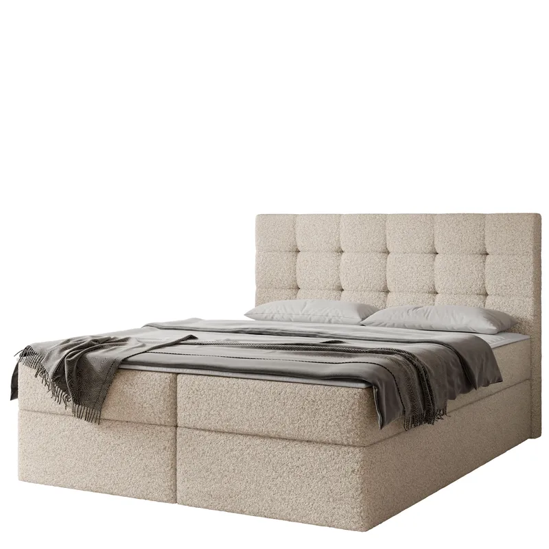 Kleiv Kontinentalsäng med förvaring 180x200 cm, beige