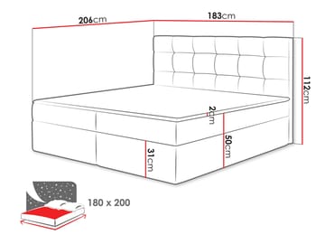 Kleiv Kontinentalsäng med förvaring 180x200 cm - beige - Möbler - Sovrum - Sängar - Kontinentalsängar