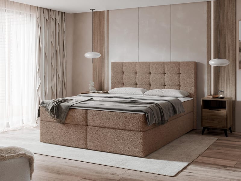 Kleiv Kontinentalsäng med förvaring 180x200 cm - brun - Möbler - Sovrum - Sängar - Kontinentalsängar