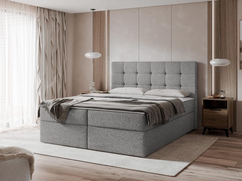 Kleiv Kontinentalsäng med förvaring 180x200 cm - grå - Möbler - Sovrum - Sängar - Kontinentalsängar
