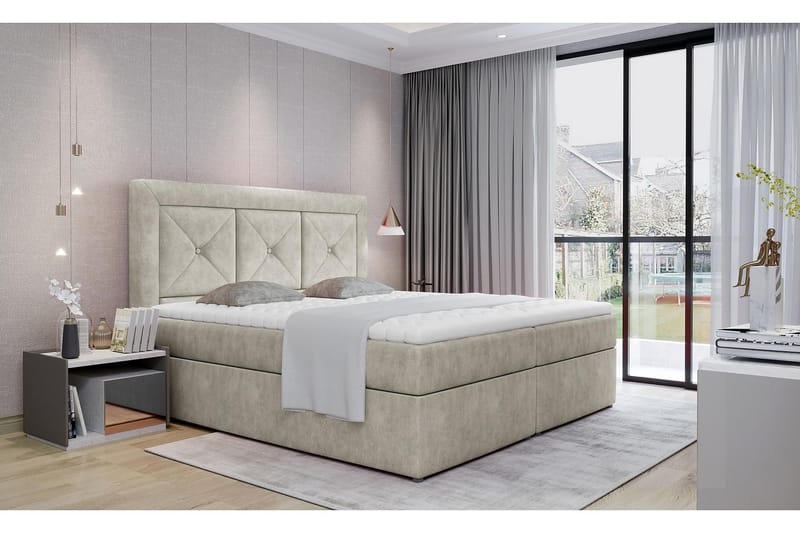 AKARCA Sängpaket 180x200 cm Beige - Möbler - Sovrum - Sängar - Komplett Sängpaket