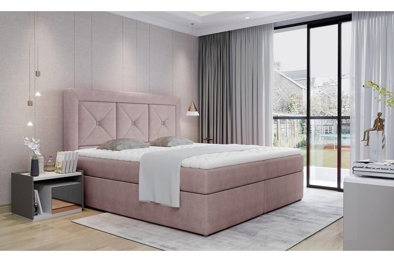 AKARCA Sängpaket 180x200 cm Ljusrosa - Möbler - Sovrum - Sängar - Komplett Sängpaket
