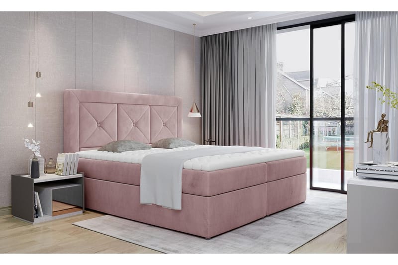 AKARCA Sängpaket 180x200 cm Ljusrosa - Möbler - Sovrum - Sängar - Komplett Sängpaket