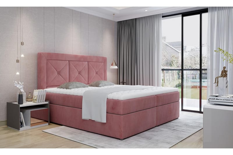 AKARCA Sängpaket 180x200 cm Ljusrosa - Möbler - Sovrum - Sängar - Komplett Sängpaket