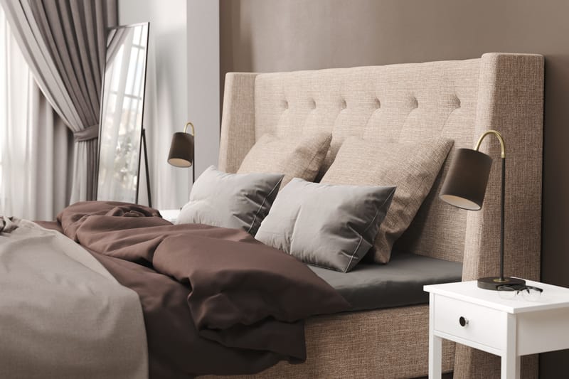 AUSTIN Sängpaket 140x200 m 2 Beiga Kuddar (+Fler val) Beige/ - Möbler - Sovrum - Sängar - Komplett Sängpaket