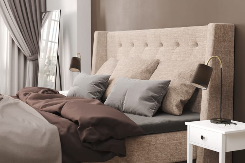 AUSTIN Sängpaket 160x200 m 3 Beiga Kuddar (+Fler val) Beige/ - Möbler - Sovrum - Sängar - Kontinentalsängar