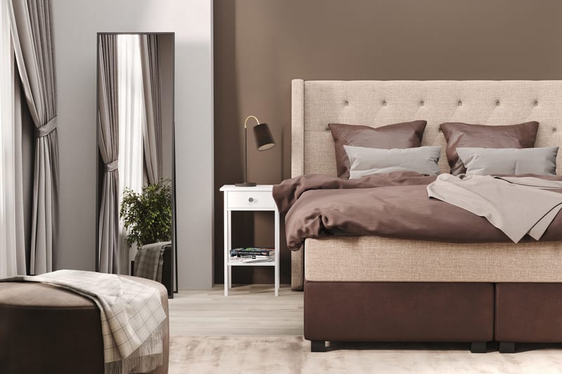 Cuba Sängpaket 140x200 med Två Bruna Kuddar - (+Fler val) Beige/Brun - Möbler - Sovrum - Sängar - Kontinentalsängar