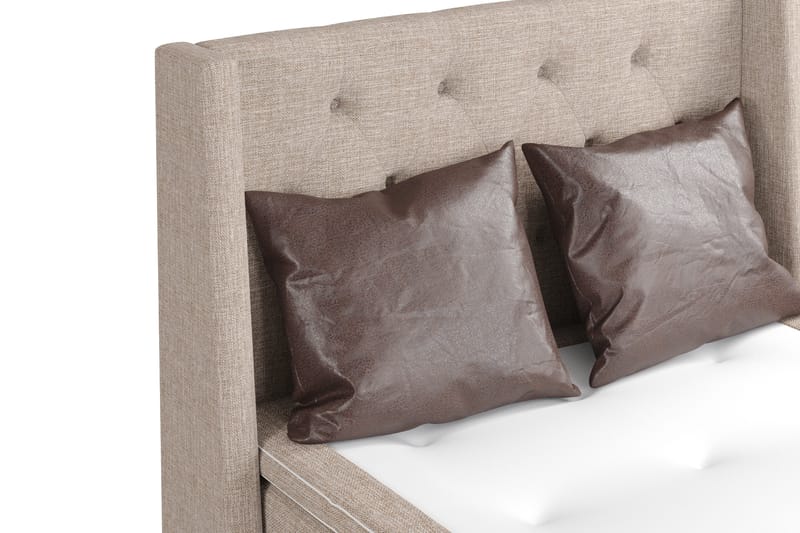 Cuba Sängpaket 140x200 med Två Bruna Kuddar - (+Fler val) Beige/Brun - Möbler - Sovrum - Sängar - Kontinentalsängar