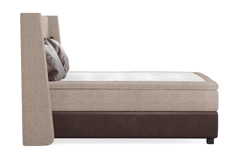 Cuba Sängpaket 140x200 med Två Bruna Kuddar - (+Fler val) Beige/Brun - Möbler - Sovrum - Sängar - Kontinentalsängar