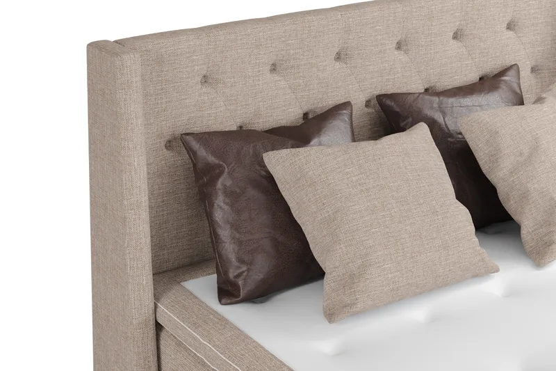 Cuba Sängpaket 160x200 med Två Bruna Två Beiga Kuddar - (+Fler val) Beige/Brun - Möbler - Sovrum - Sängar - Kontinentalsängar
