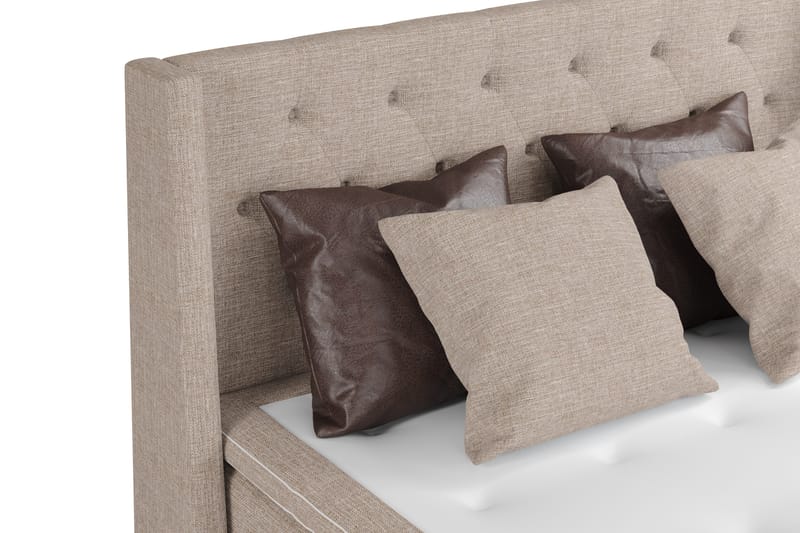 Cuba Sängpaket 160x200 med Två Bruna Två Beiga Kuddar - (+Fler val) Beige/Brun - Möbler - Sovrum - Sängar - Kontinentalsängar