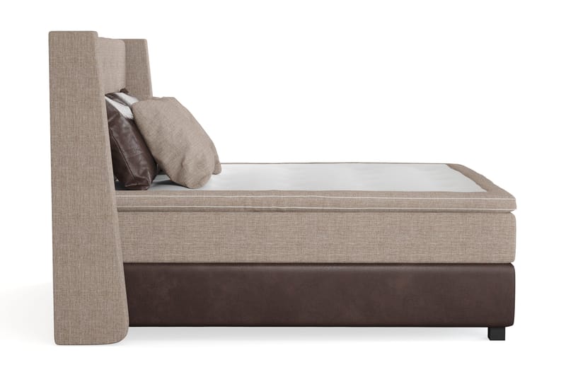 Cuba Sängpaket 160x200 med Två Bruna Två Beiga Kuddar - (+Fler val) Beige/Brun - Möbler - Sovrum - Sängar - Kontinentalsängar