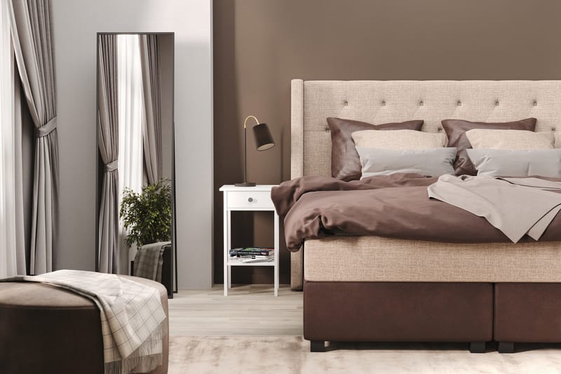 Cuba Sängpaket 160x200 med Två Bruna Två Beiga Kuddar - (+Fler val) Beige/Brun - Möbler - Sovrum - Sängar - Kontinentalsängar