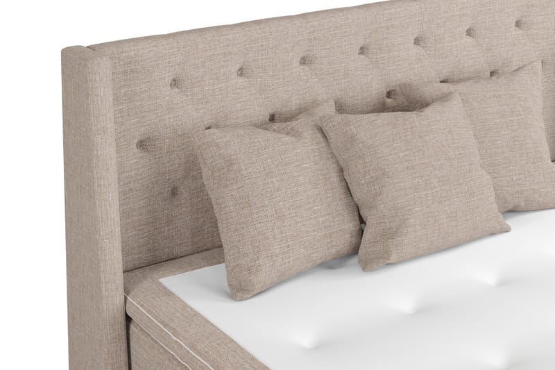 Cuba Sängpaket 210x210 med Tre Beiga Kuddar - (+Fler val) Beige/Brun - Möbler - Sovrum - Sängar - Kontinentalsängar