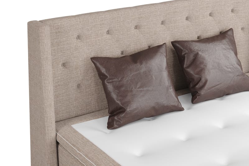 Cuba Sängpaket 210x210 med Två Bruna Kuddar - (+Fler val) Beige/Brun - Möbler - Sovrum - Sängar - Kontinentalsängar