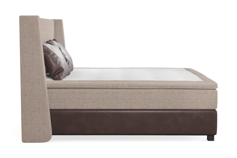 Cuba Sängpaket 210x210 med Två Bruna Kuddar - (+Fler val) Beige/Brun - Möbler - Sovrum - Sängar - Kontinentalsängar