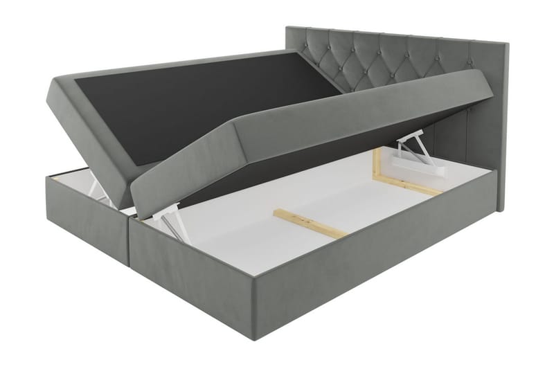 Davender Sängpaket Kontinentalsäng 120x200 cm med Förvaring - Blå - Komplett Sängpaket - Sängar med förvaring