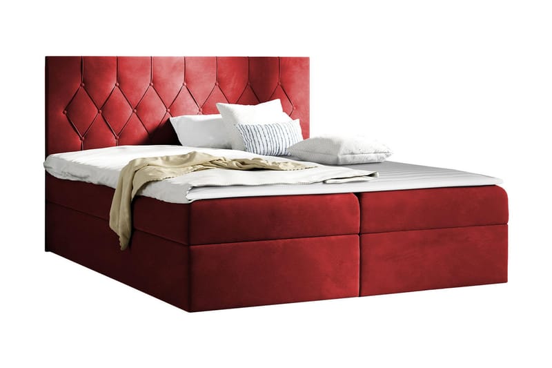 Davender Sängpaket Kontinentalsäng 120x200 cm med Förvaring - Röd - Komplett Sängpaket - Sängar med förvaring