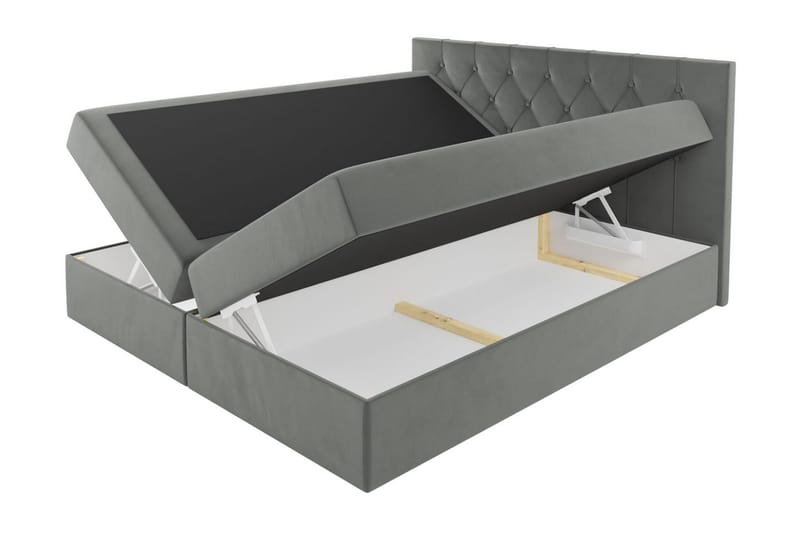 Davender Sängpaket Kontinentalsäng 140x200 cm med Förvaring - Grå - Möbler - Sovrum - Sängar - Komplett Sängpaket