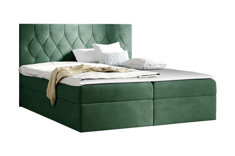 Davender Sängpaket Kontinentalsäng 160x200 cm med Förvaring - Grön - Möbler - Sovrum - Sängar - Komplett Sängpaket