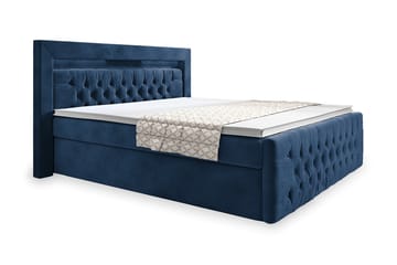 ELIO Sängpaket med Förvaring 140x200 cm Mörkblå/Sammet