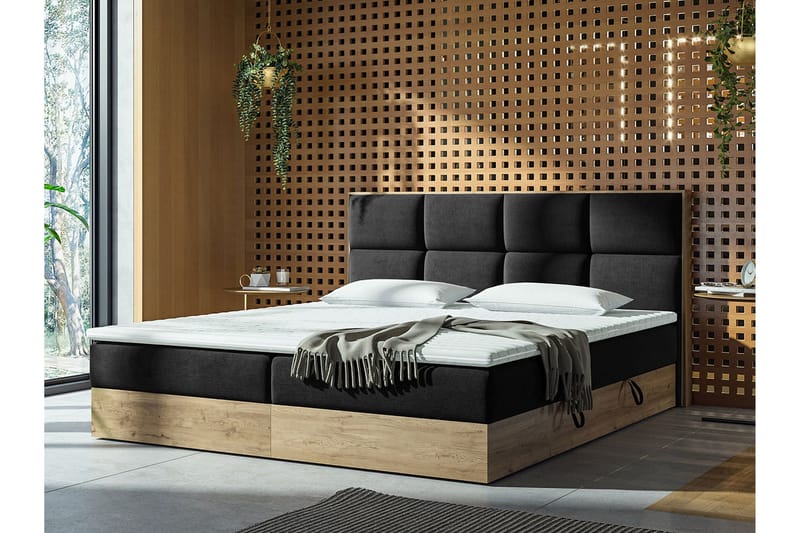 Förvaringssäng EUPHORIA 160x200 - Svart - Möbler - Sovrum - Sängar - Komplett Sängpaket