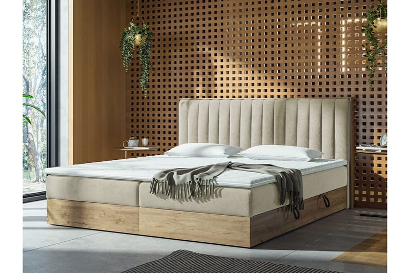 Förvaringssäng HARMONY 140x200 - Beige - Möbler - Sovrum - Sängar - Komplett Sängpaket