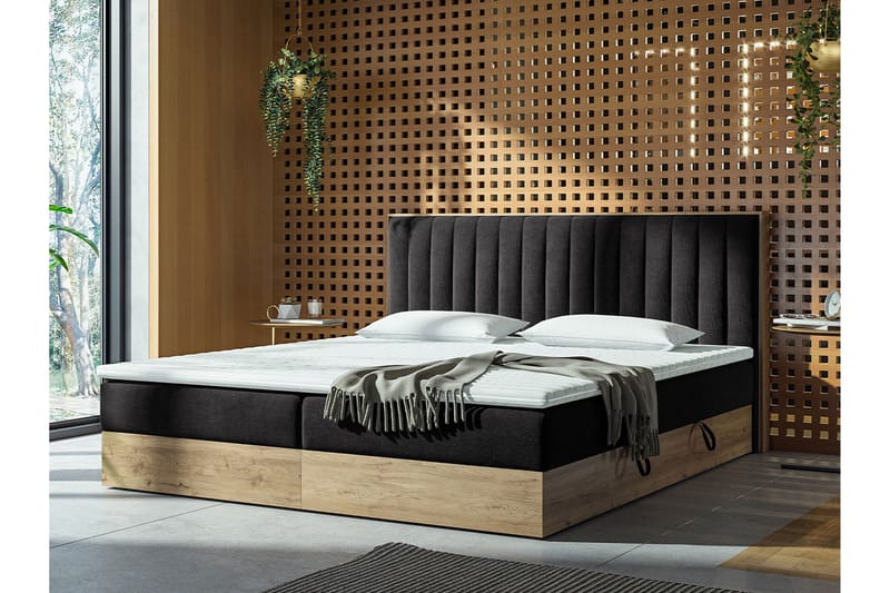 Förvaringssäng HARMONY 160x200 - Svart - Möbler - Sovrum - Sängar - Komplett Sängpaket