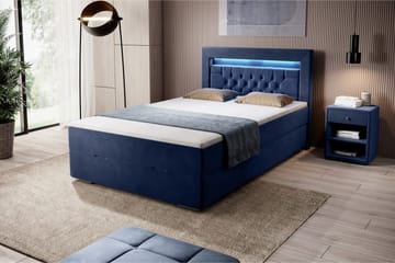 Franco Sängpaket med förvaring 120x200 Blå Sammet