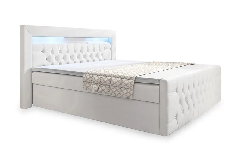 Franco Sängpaket med förvaring LED-belysning 160x200 cm - 160x200 Vit (+Fler val) - Möbler - Sovrum - Sängar - Komplett Sängpaket