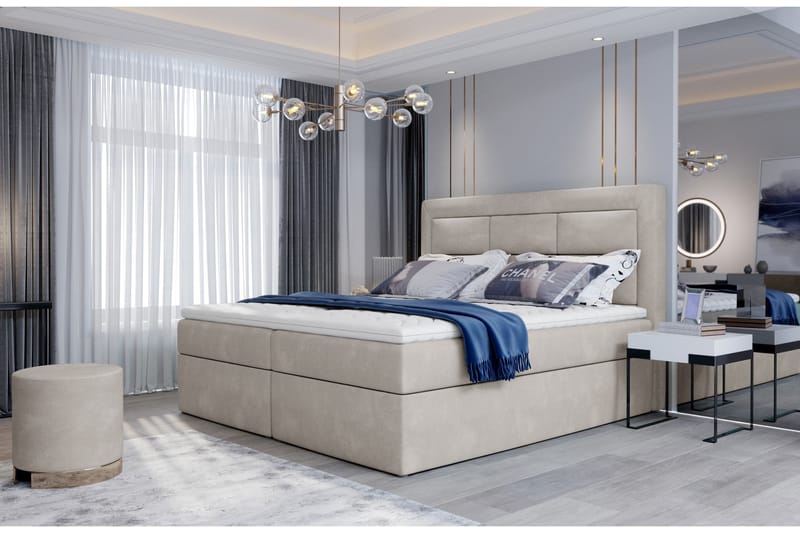 FRESNAY Sängpaket 140x200 cm Beige - Möbler - Sovrum - Sängar - Komplett Sängpaket