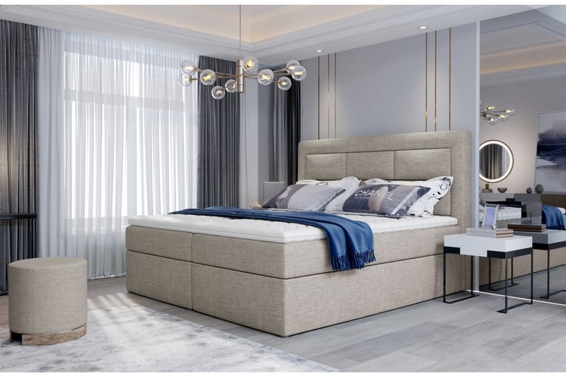 FRESNAY Sängpaket 140x200 cm Beige - Möbler - Sovrum - Sängar - Komplett Sängpaket