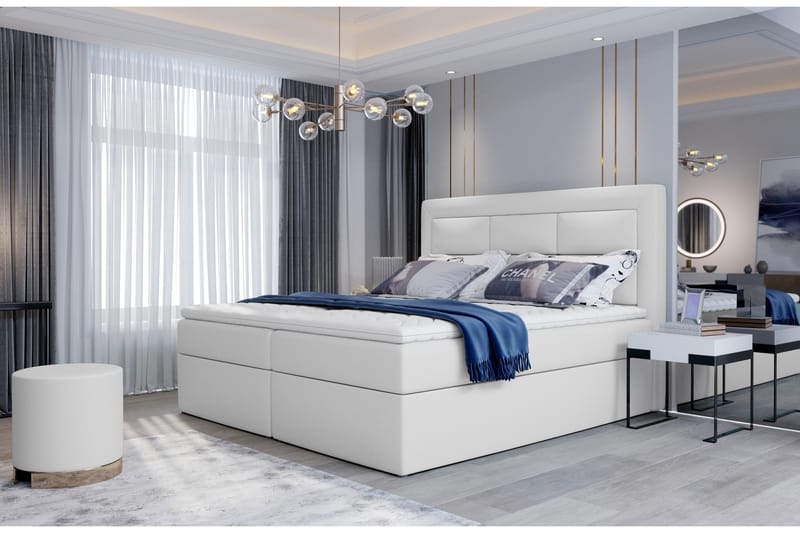FRESNAY Sängpaket 140x200 cm Läder/Vit - Möbler - Sovrum - Sängar - Komplett Sängpaket