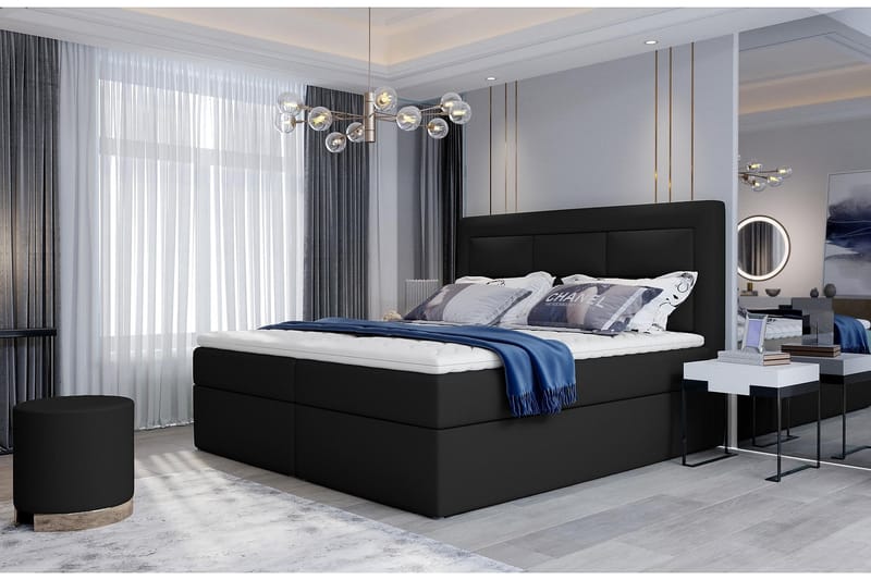 FRESNAY Sängpaket 160x200 cm Läder/Svart - Möbler - Sovrum - Sängar - Komplett Sängpaket