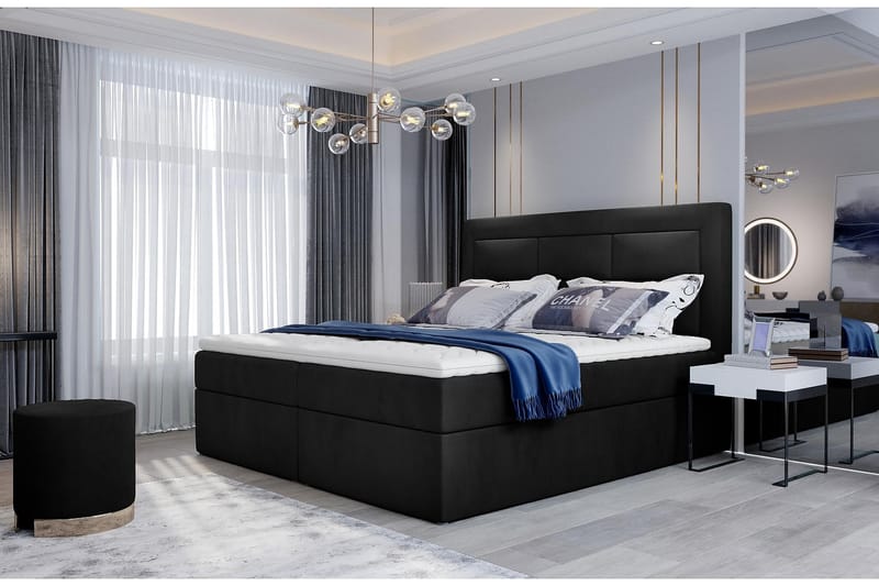 FRESNAY Sängpaket 180x200 cm Svart - Möbler - Sovrum - Sängar - Komplett Sängpaket