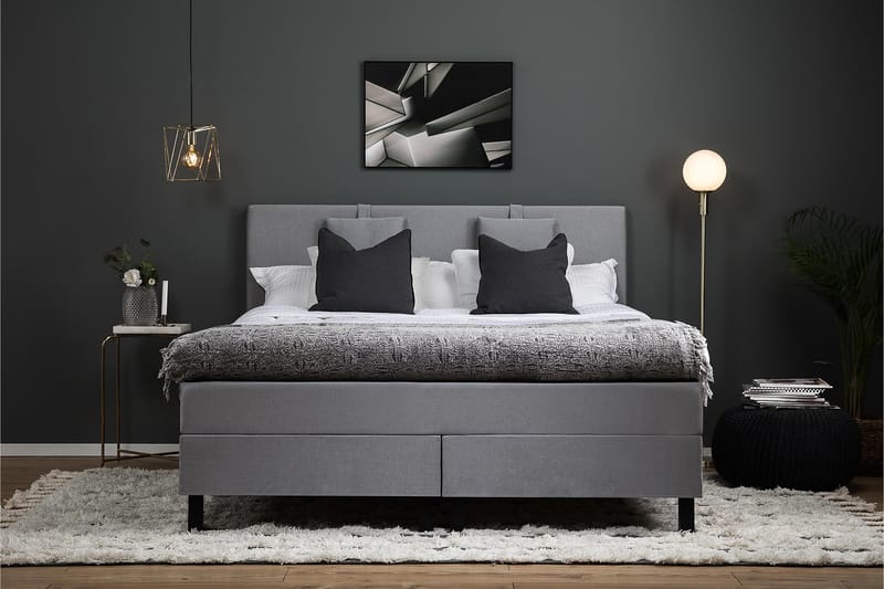 HAPPY 160 Kontinentalsängspaket Mellangrå - Möbler - Sovrum - Sängar - Kontinentalsängar