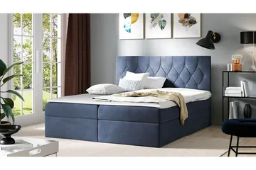 Jitendera Sängpaket Kontinentalsäng 140x200 cm med Förvaring - Blå - Möbler - Sovrum - Sängar - Komplett Sängpaket