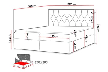 Jitendera Sängpaket Kontinentalsäng 200x200 cm med Förvaring - Beige - Möbler - Sovrum - Sängar - Komplett Sängpaket