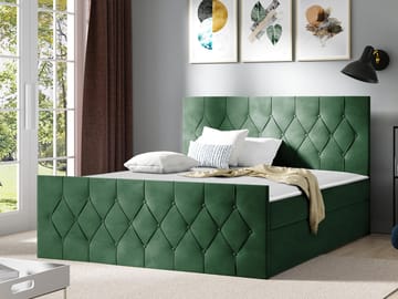 Jitendra Sängpaket Kontinentalsäng 140x200 cm med Förvaring - Grön - Möbler - Sovrum - Sängar - Komplett Sängpaket